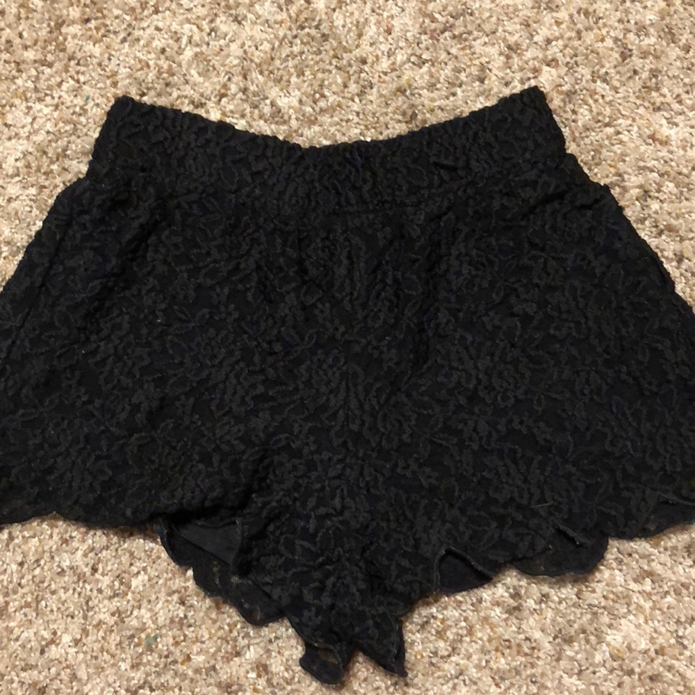 Black lace shorts